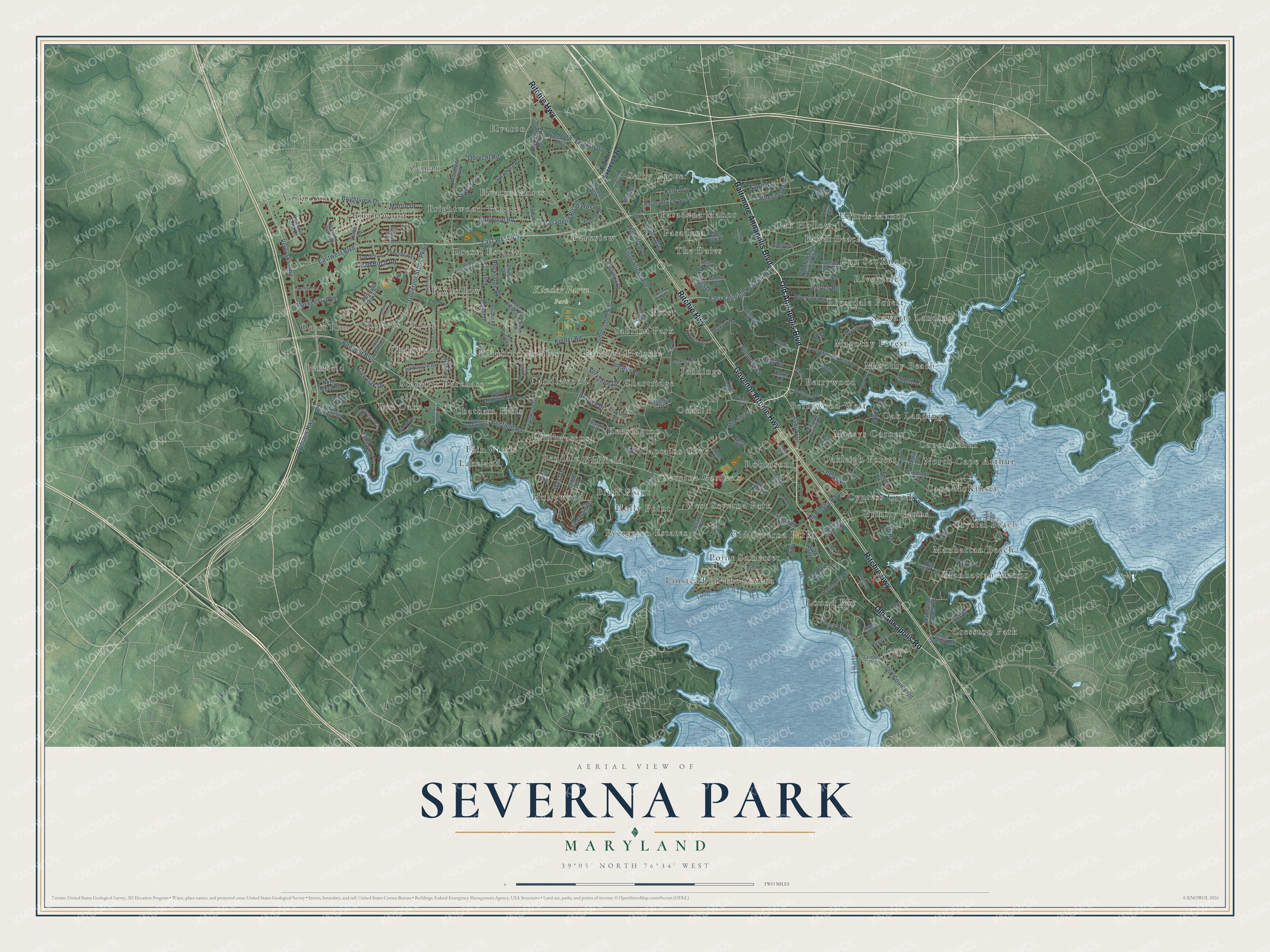 Watermarked full-map preview of Severna Park, Maryland