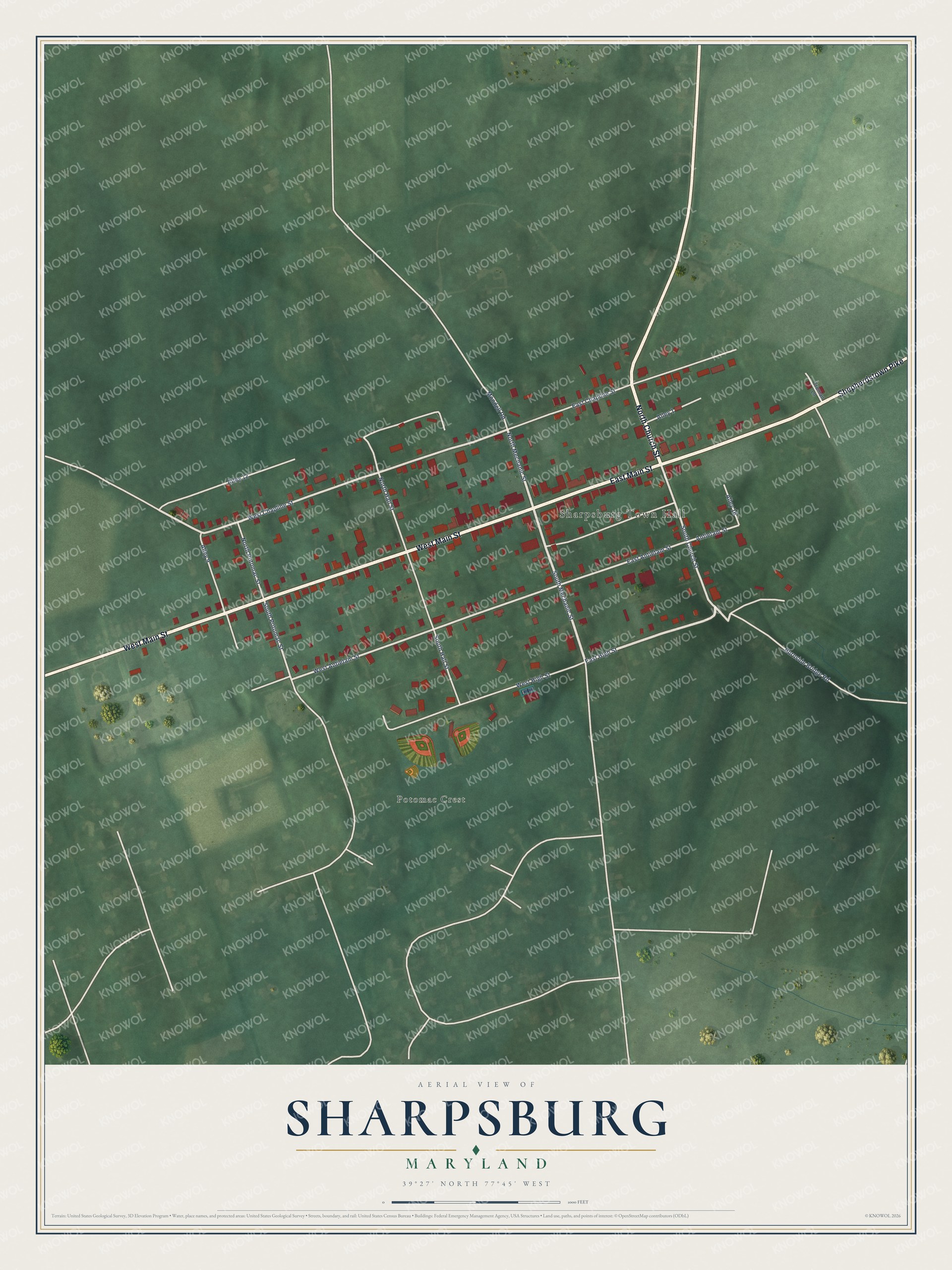 Watermarked full-map preview of Sharpsburg, Maryland