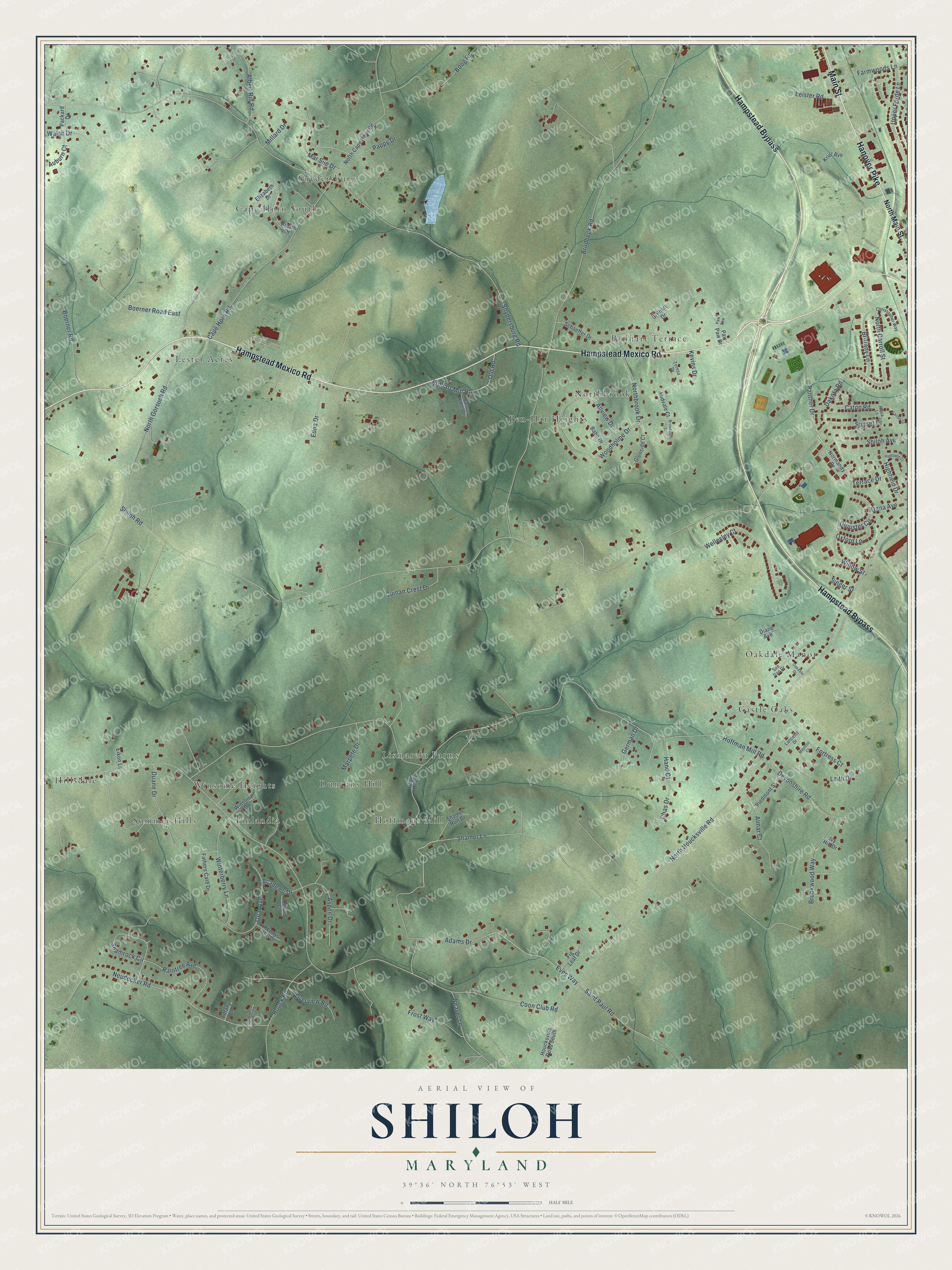 Watermarked full-map preview of Shiloh, Maryland