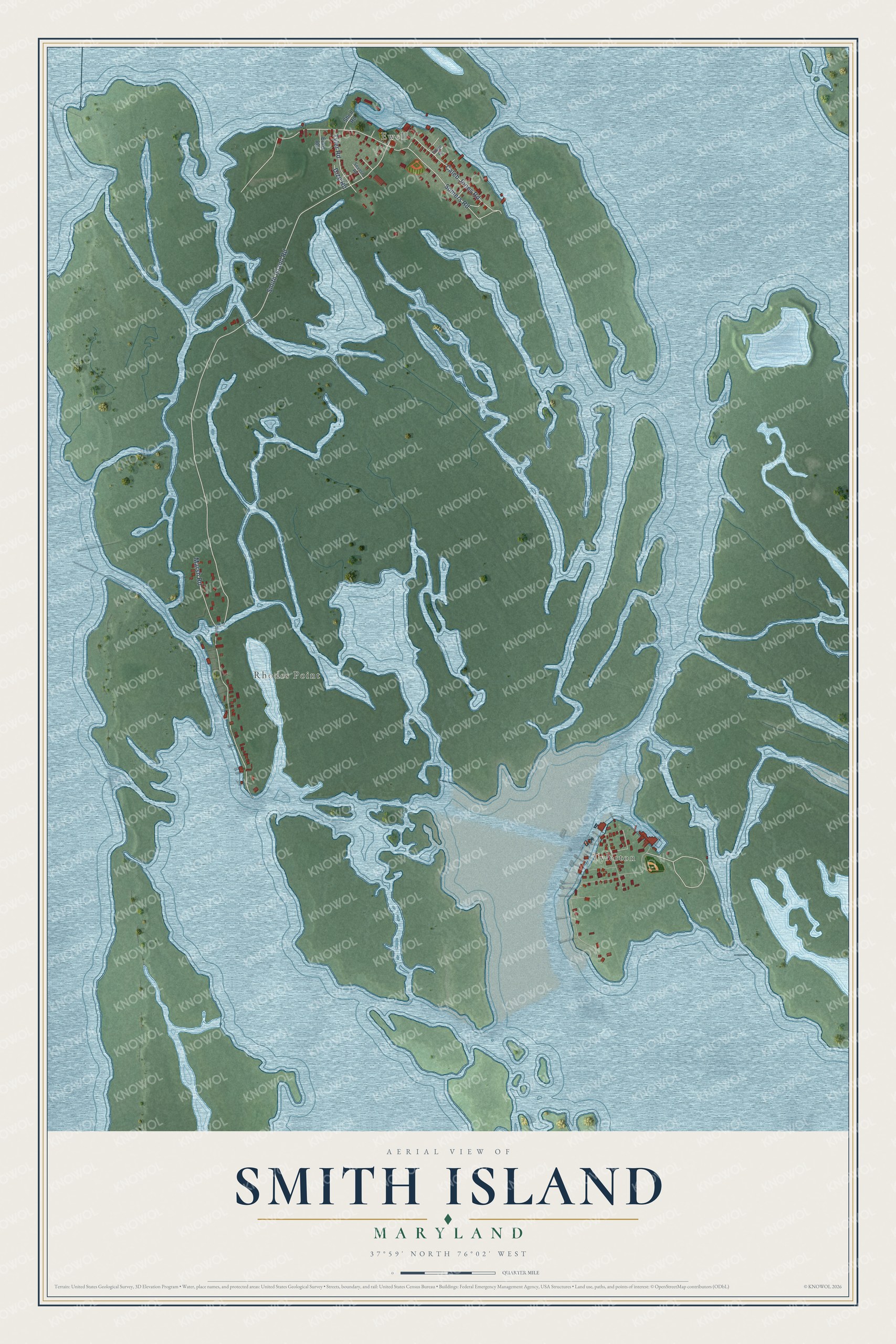 Watermarked full-map preview of Smith Island, Maryland