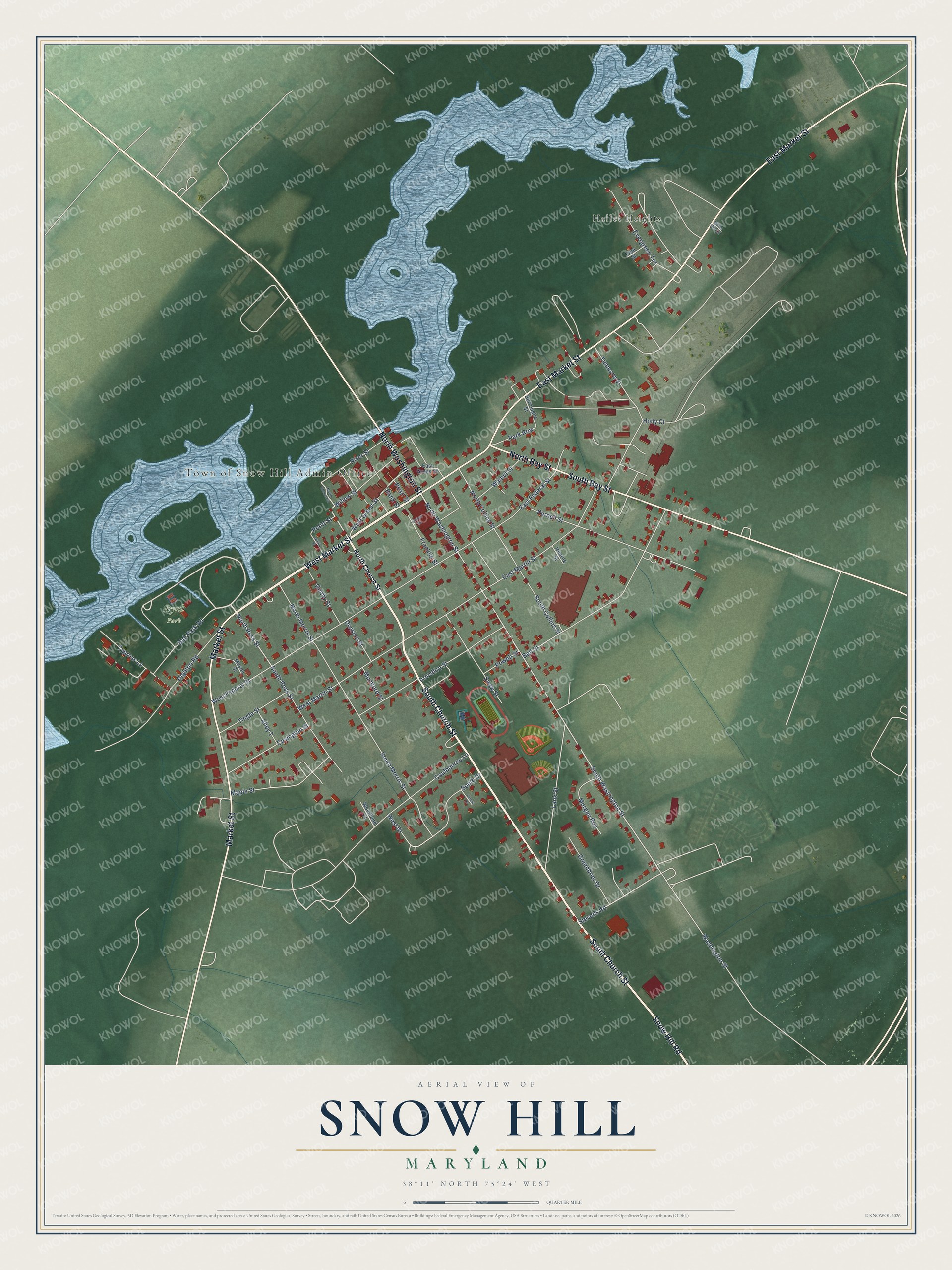 Watermarked full-map preview of Snow Hill, Maryland