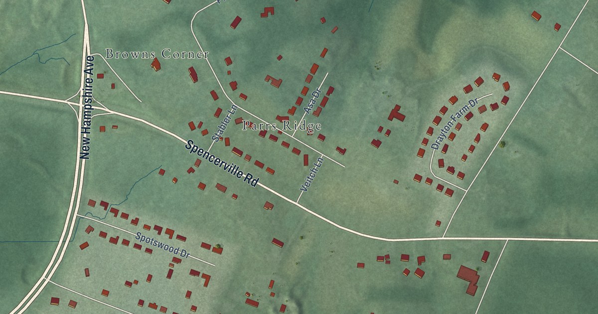 Map of Spencerville, Maryland in 2026