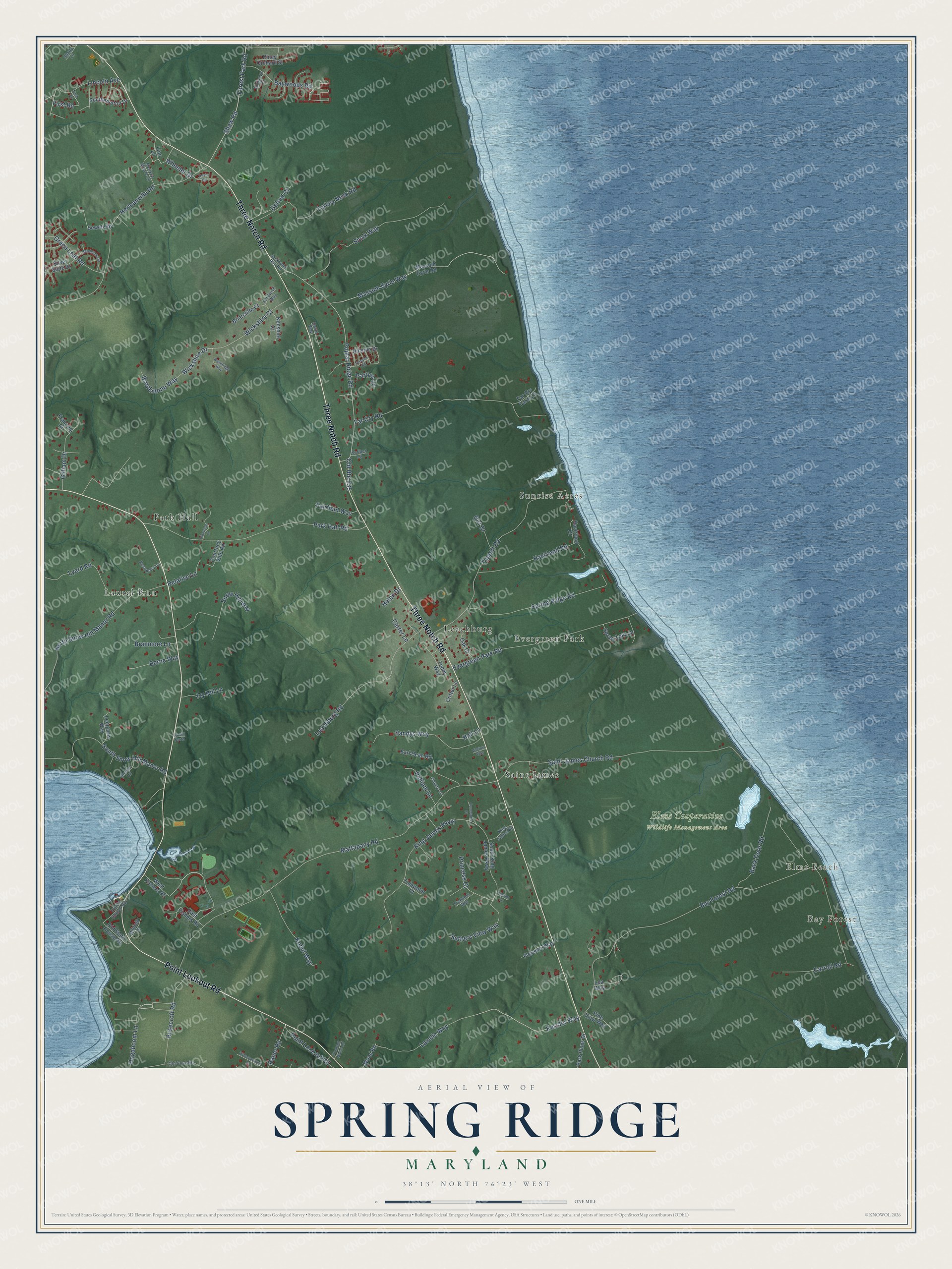Watermarked full-map preview of Spring Ridge, Maryland