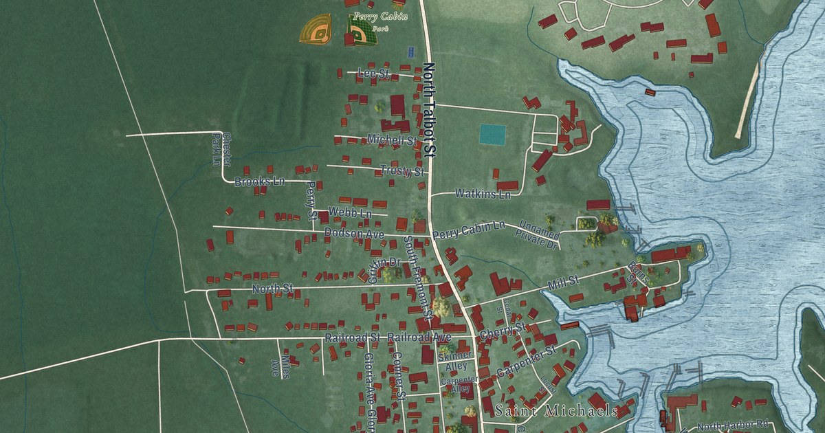 Map of St. Michaels, Maryland in 2026