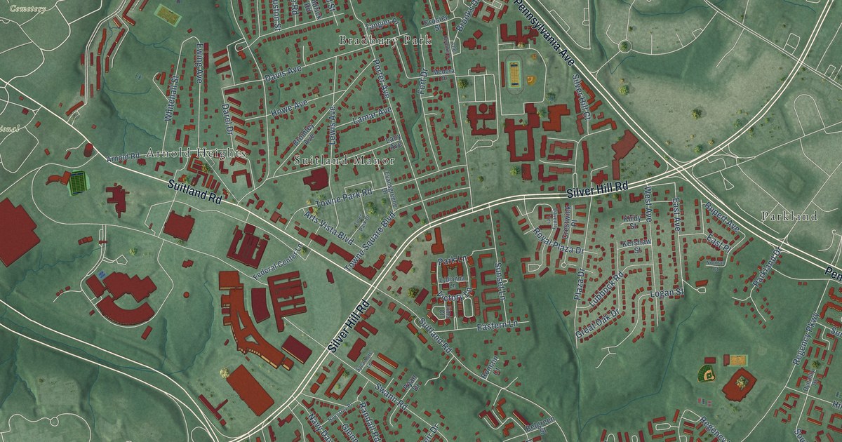 Map of Suitland, Maryland in 2026