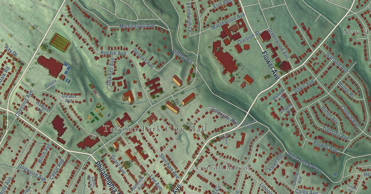 Map of Takoma Park, Maryland in 2026
