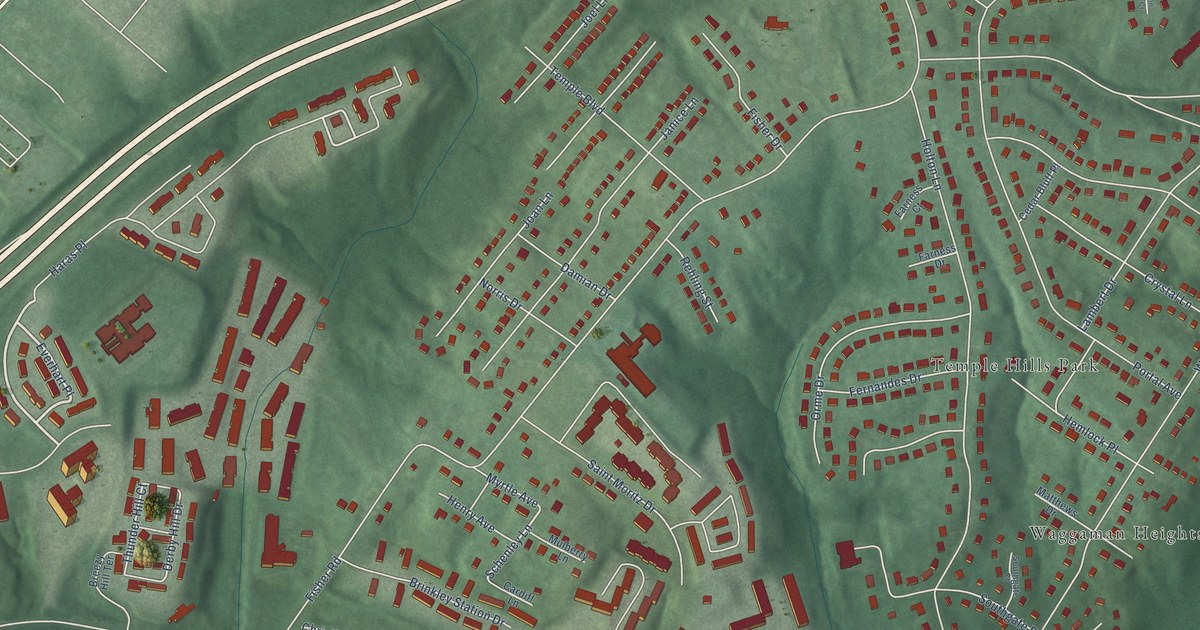 Map of Temple Hills, Maryland in 2026