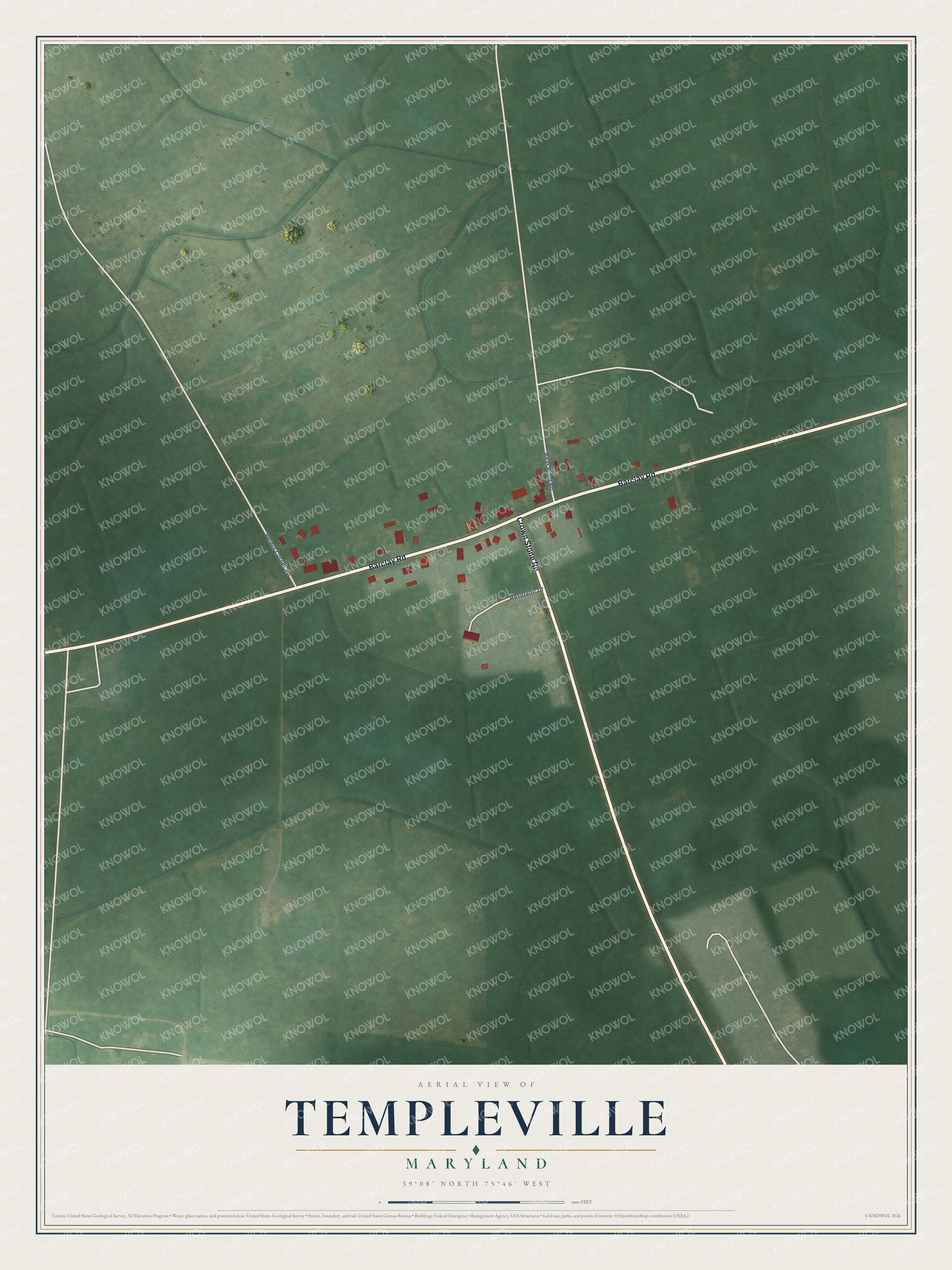 Watermarked full-map preview of Templeville, Maryland