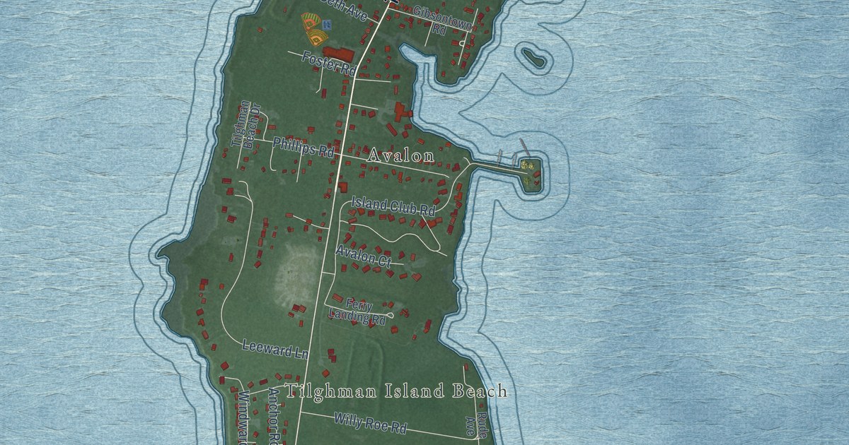 Map of Tilghman Island, Maryland in 2026