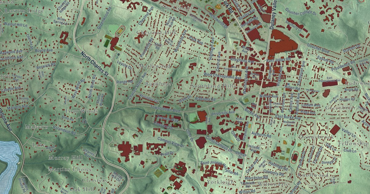 Map of Towson, Maryland in 2026