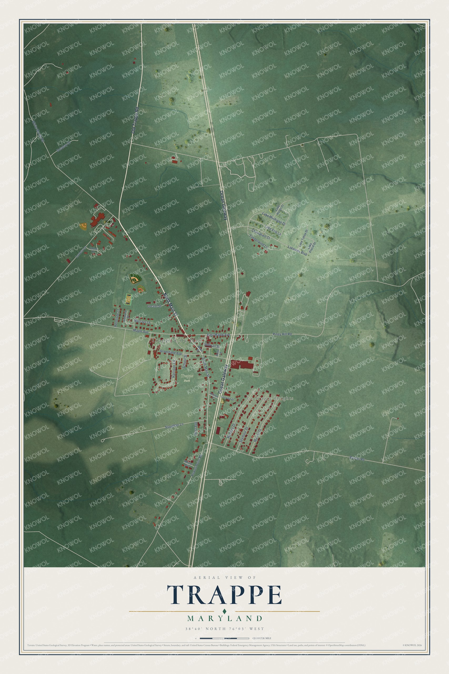 Watermarked full-map preview of Trappe, Maryland