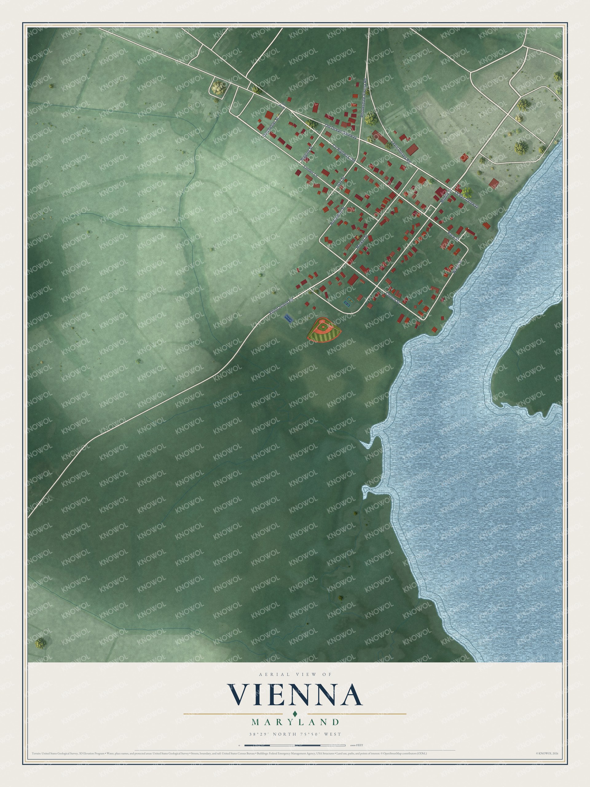 Watermarked full-map preview of Vienna, Maryland