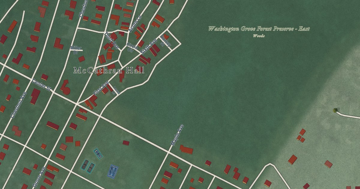 Map of Washington Grove, Maryland in 2026