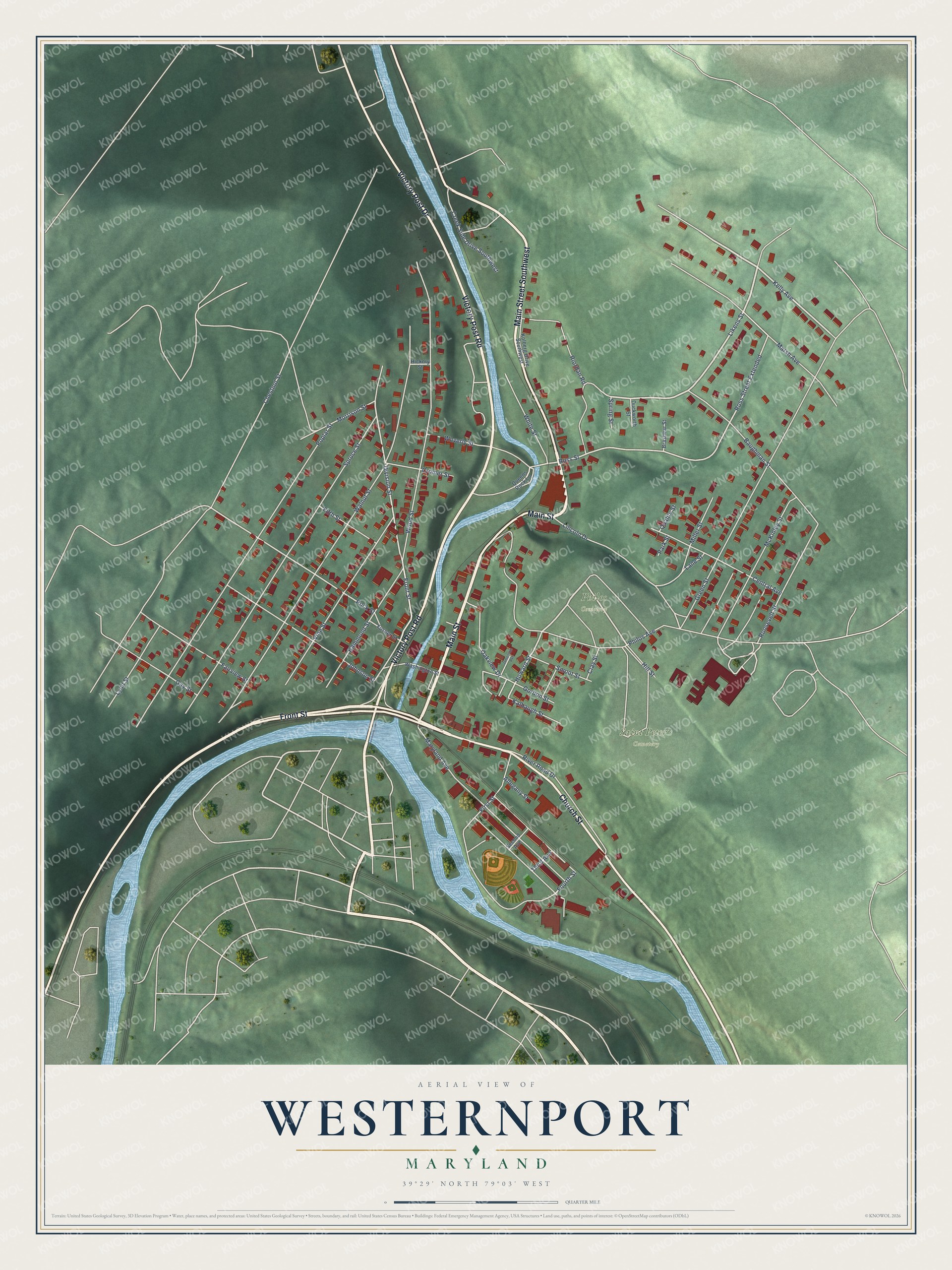 Watermarked full-map preview of Westernport, Maryland