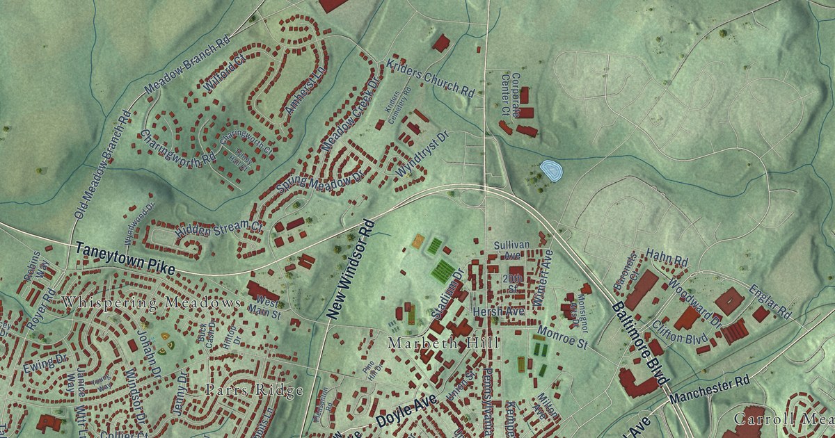 Map of Westminster, Maryland in 2026
