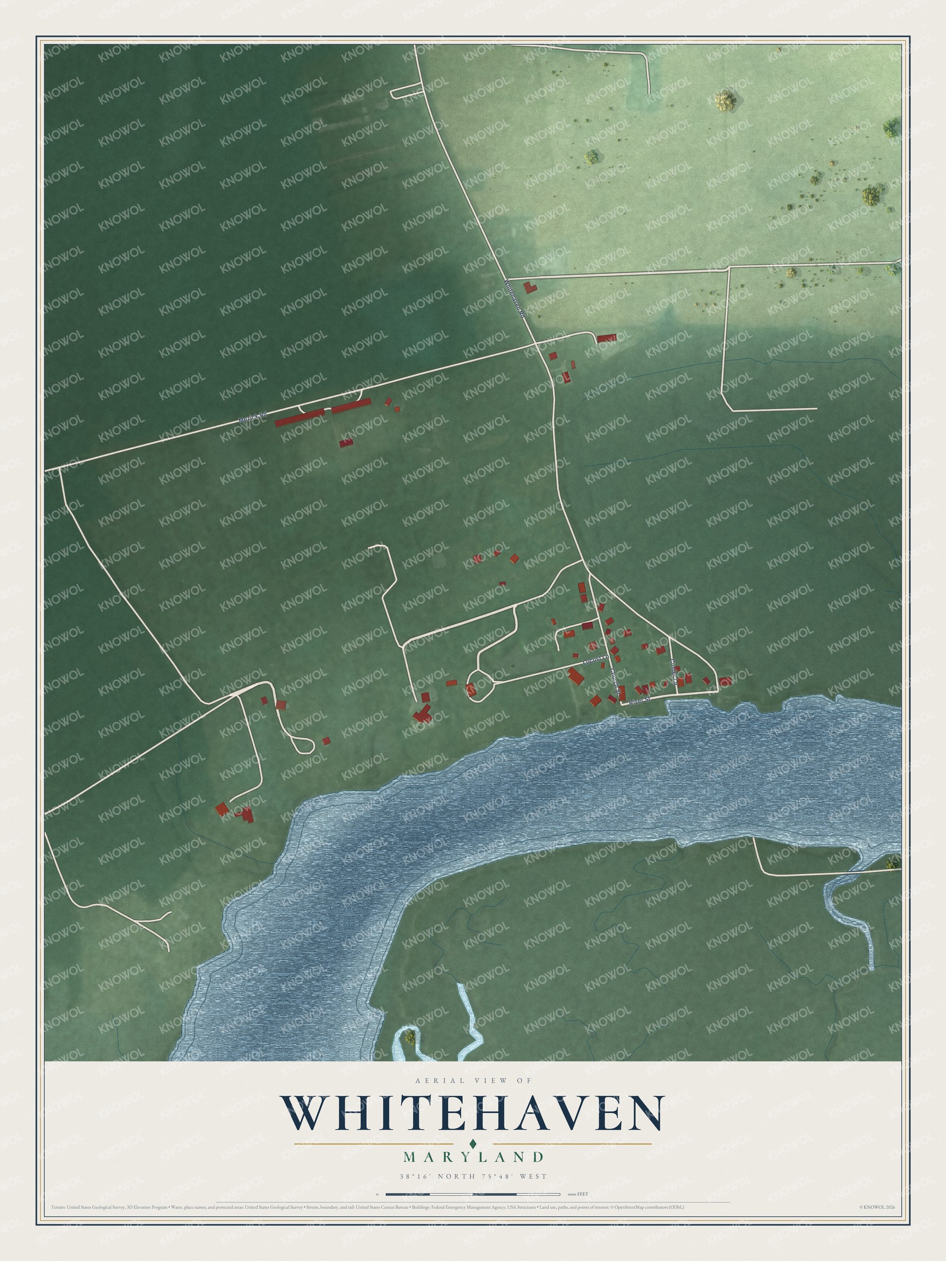 Watermarked full-map preview of Whitehaven, Maryland
