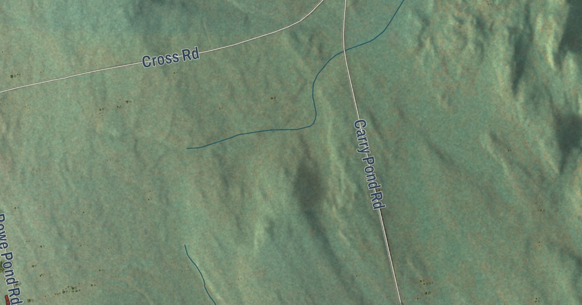 Close-up of streets and buildings in Pleasant Ridge, Maine