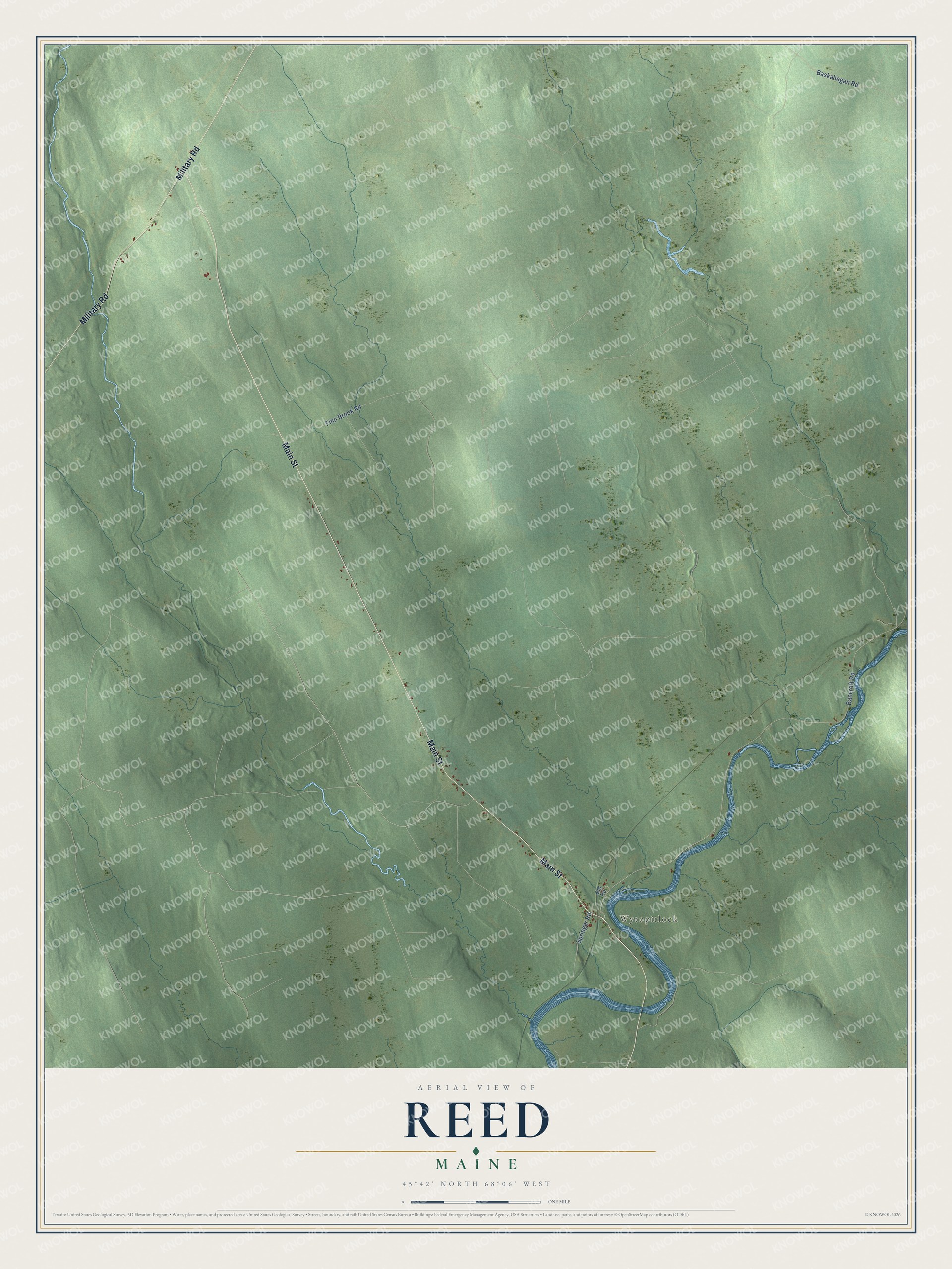 Protected watermarked complete map of Reed, Maine