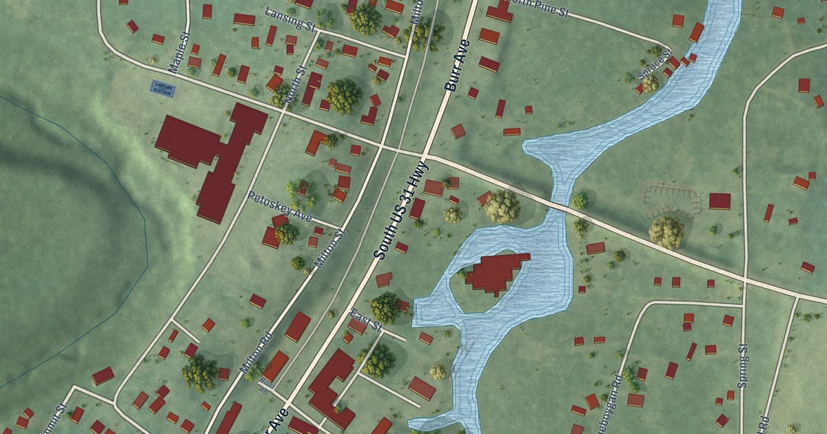 Map of Alanson, Michigan in 2026