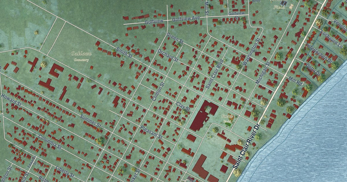 Map of Algonac, Michigan in 2026