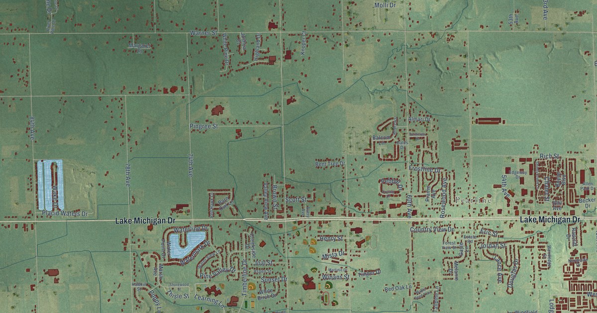 Map of Allendale, Michigan in 2026