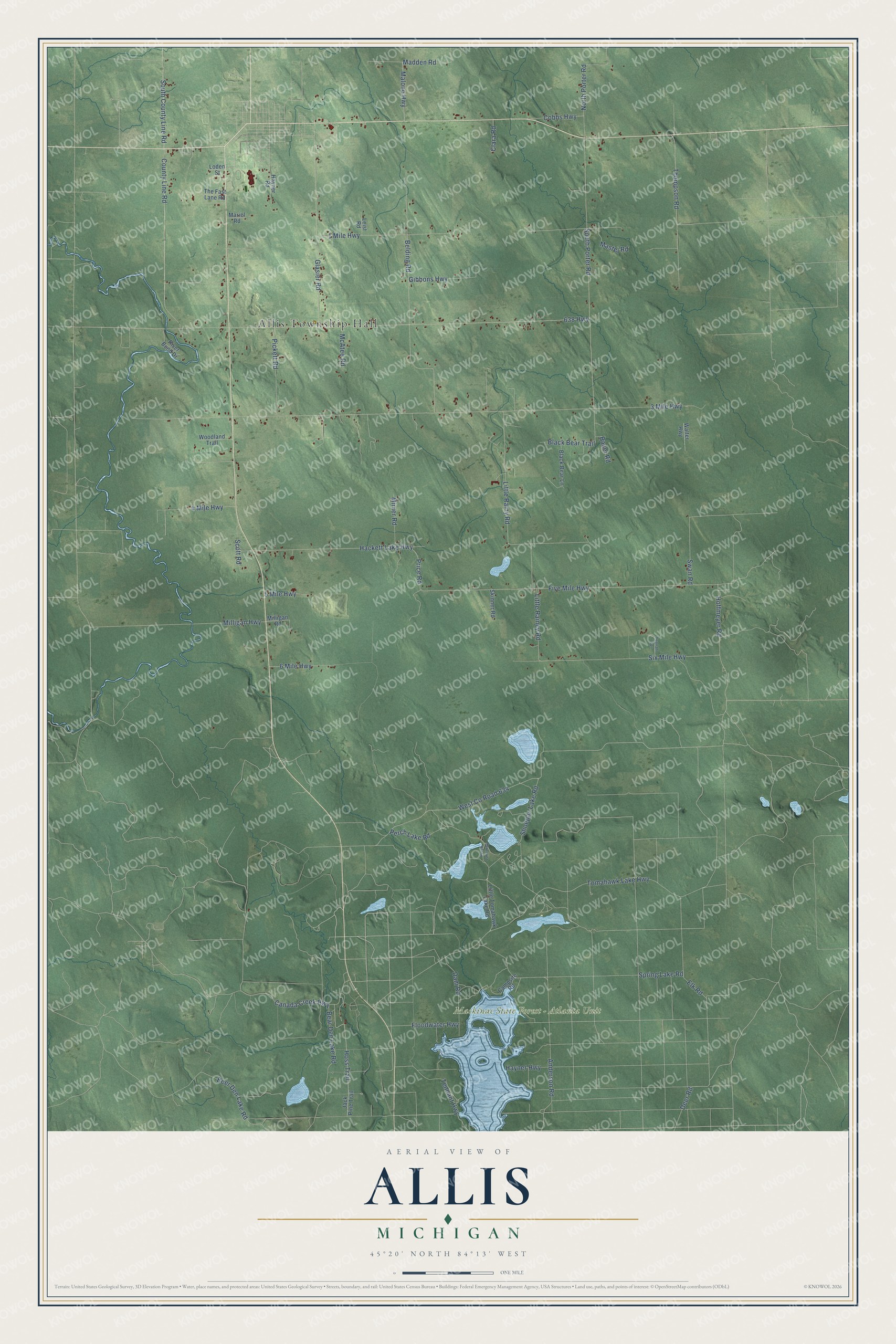 Watermarked full-map preview of Allis, Michigan