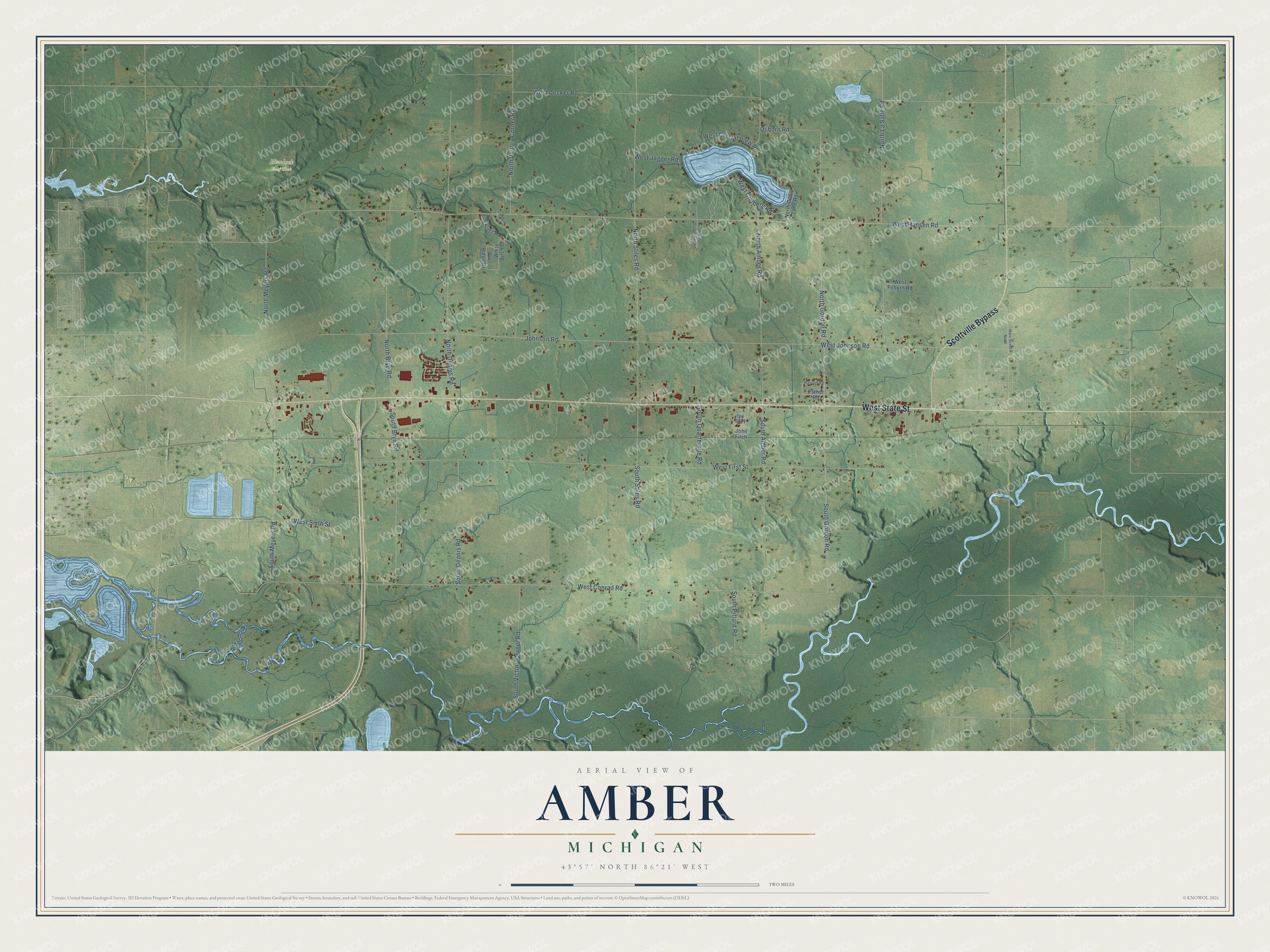 Watermarked full-map preview of Amber, Michigan