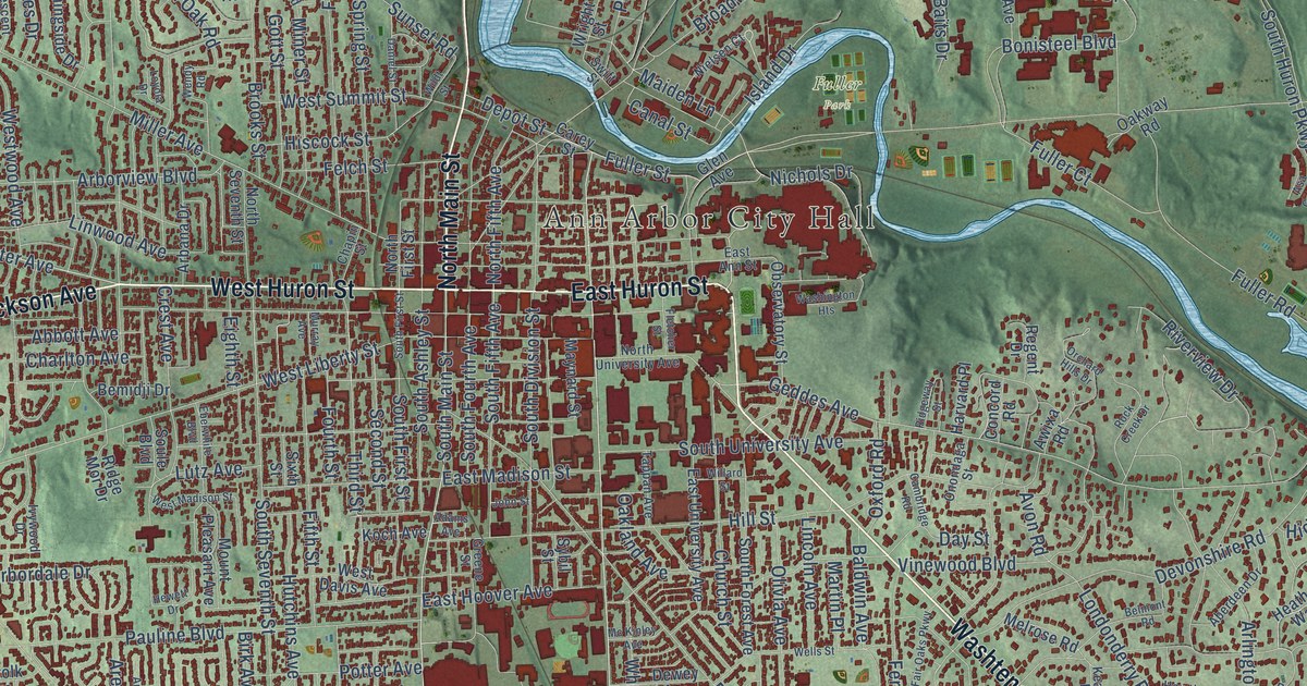 Map of Ann Arbor City, Michigan in 2026