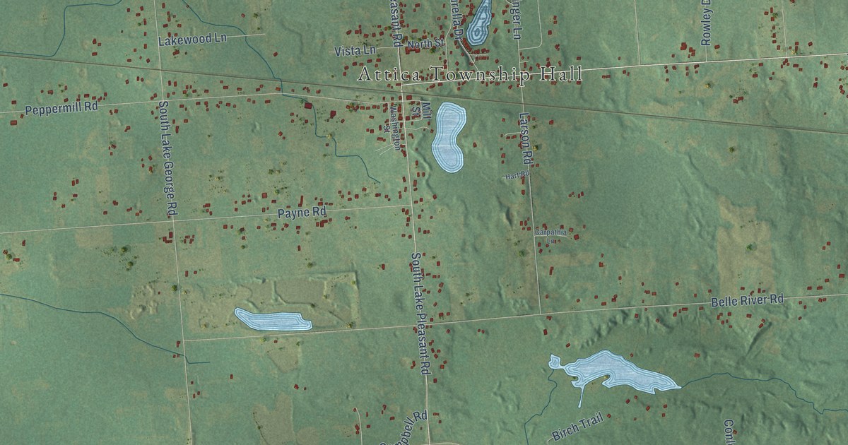 Map of Attica, Michigan in 2026
