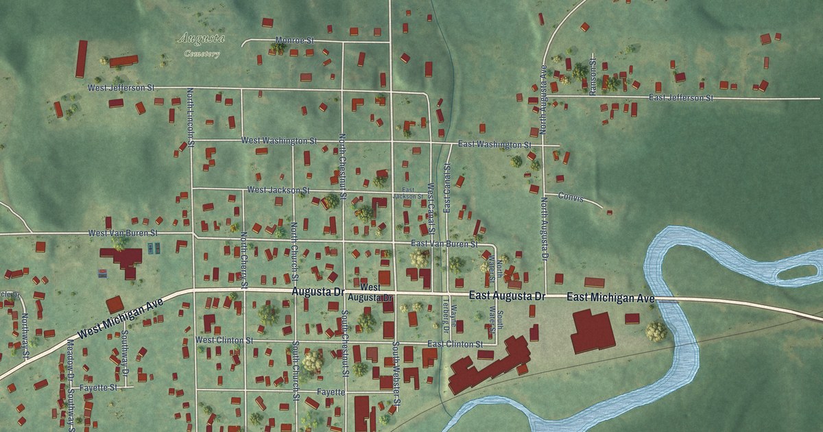 Map of Augusta, Kalamazoo County, Michigan in 2026