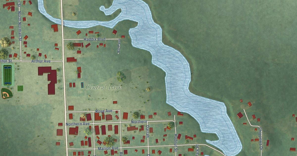 Map of Barryton, Michigan in 2026