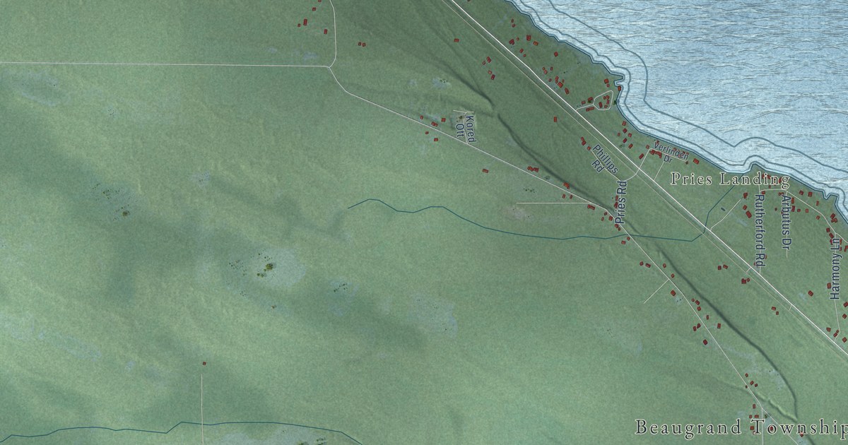 Map of Beaugrand, Michigan in 2026
