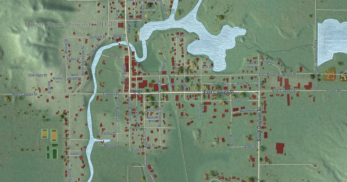 Map of Bellaire, Michigan in 2026