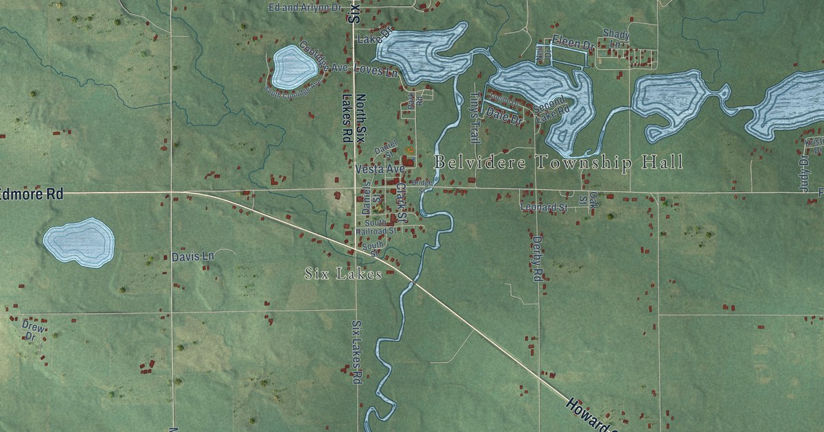 Map of Belvidere, Michigan in 2026