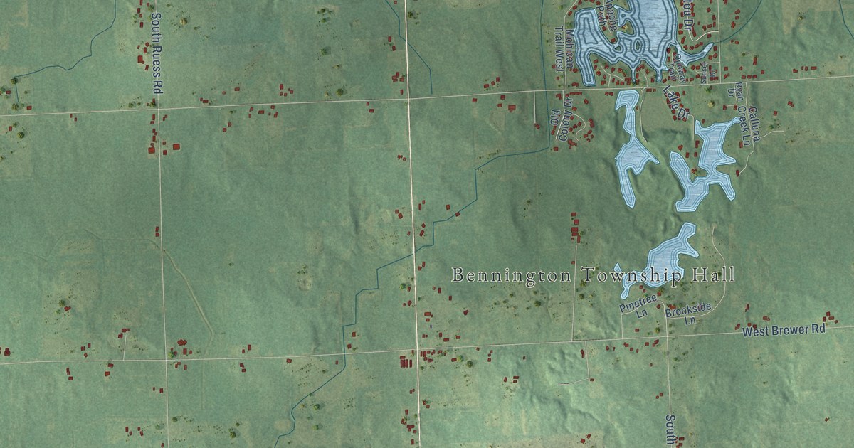 Map of Bennington, Michigan in 2026