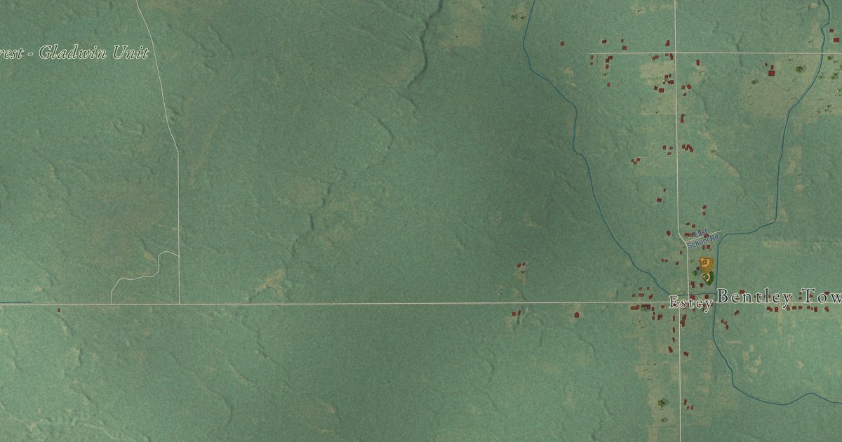 Map of Bentley, Michigan in 2026