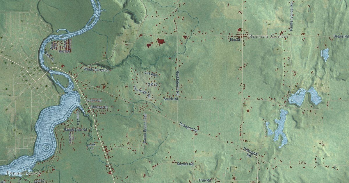 Map of Berrien, Michigan in 2026