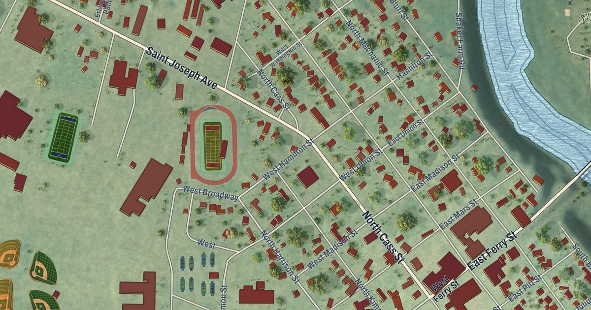 Map of Berrien Springs, Michigan in 2026