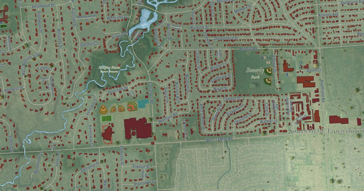 Map of Beverly Hills, Michigan in 2026