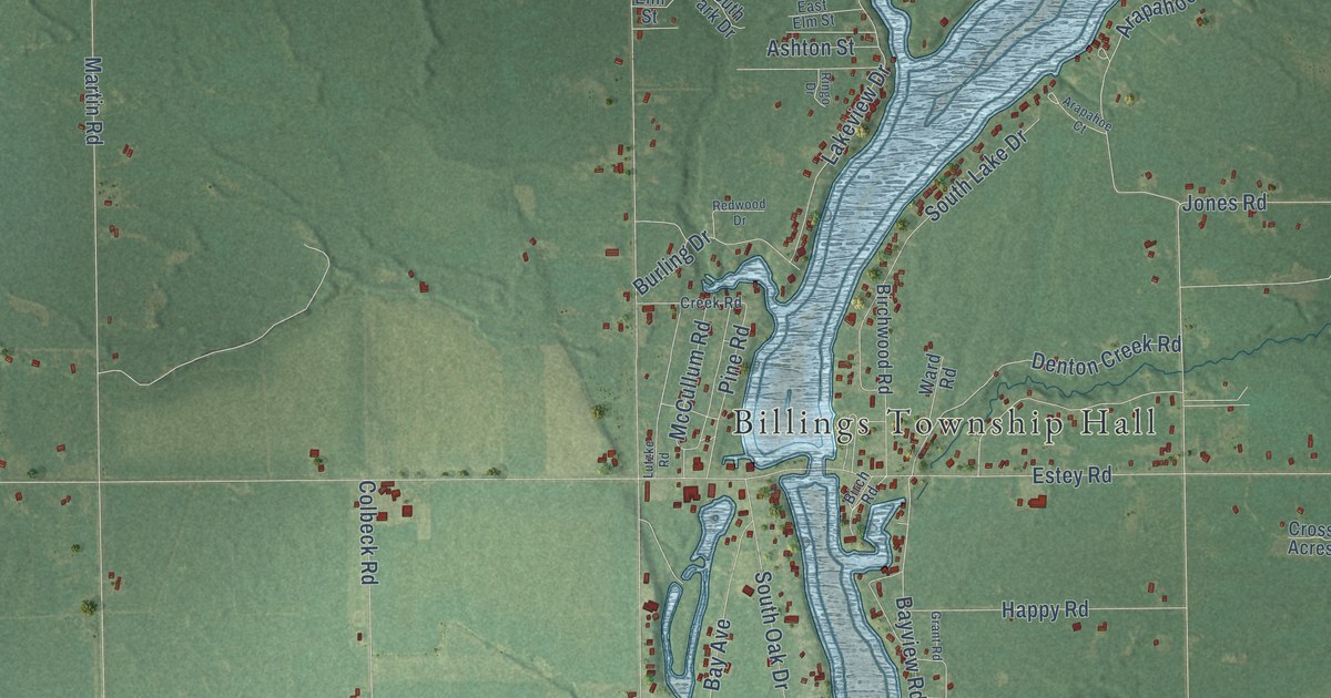 Map of Billings, Michigan in 2026