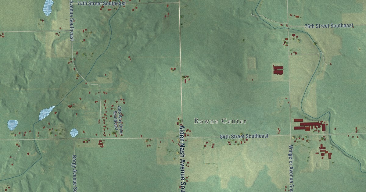 Map of Bowne, Michigan in 2026