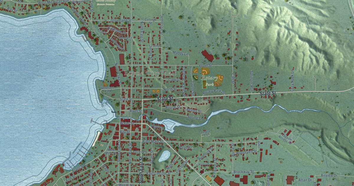 Map of Boyne City, Michigan in 2026
