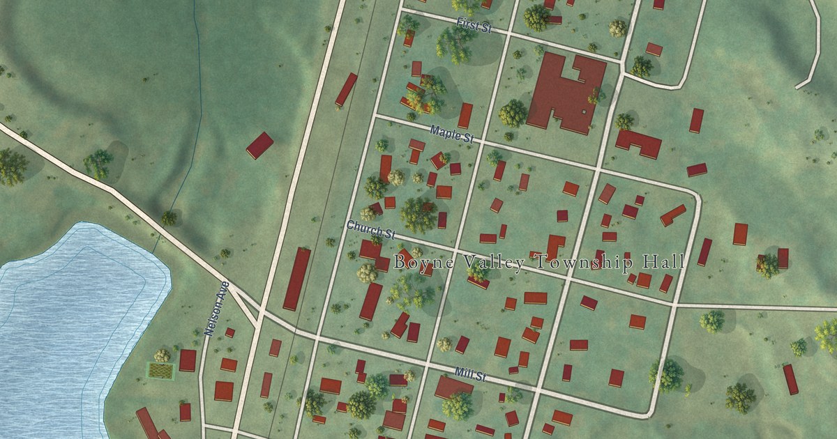 Map of Boyne Falls, Michigan in 2026