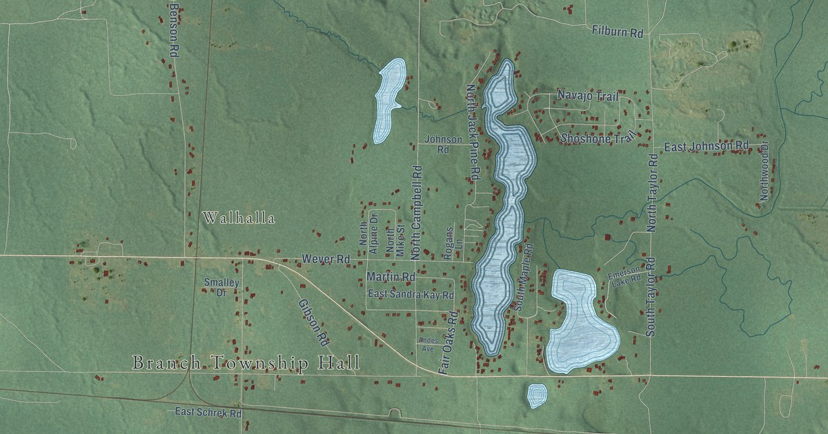 Map of Branch, Michigan in 2026