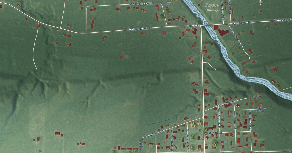 Map of Brimley, Michigan in 2026