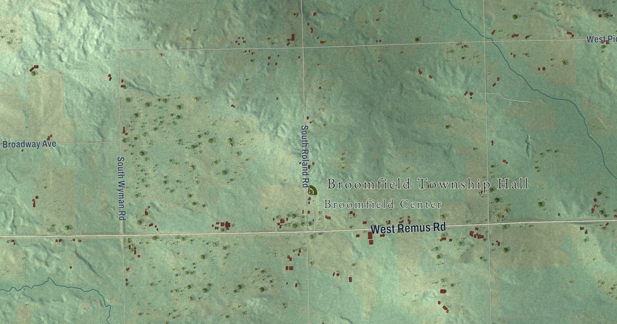 Map of Broomfield, Michigan in 2026