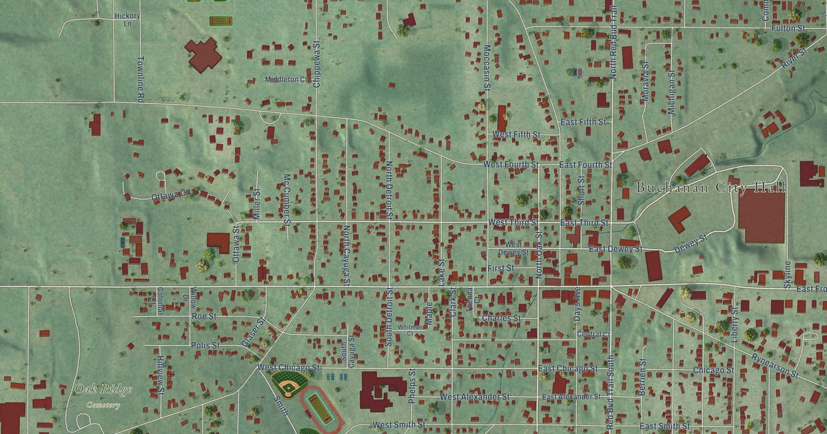 Map of Buchanan City, Michigan in 2026