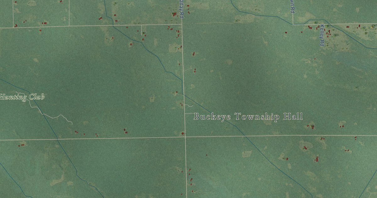 Map of Buckeye, Michigan in 2026