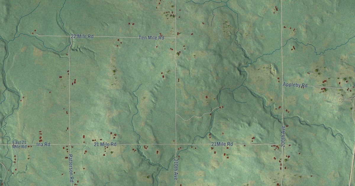 Map of Burdell, Michigan in 2026