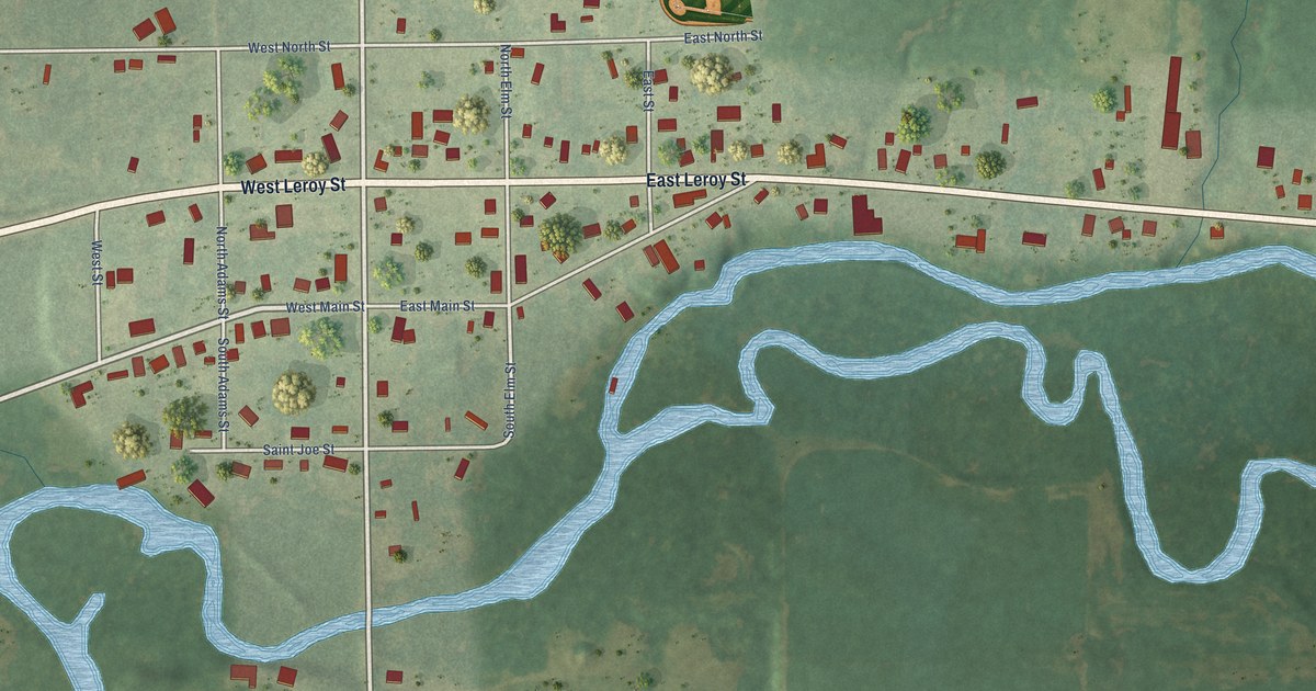 Map of Burlington Village, Calhoun County, Michigan in 2026